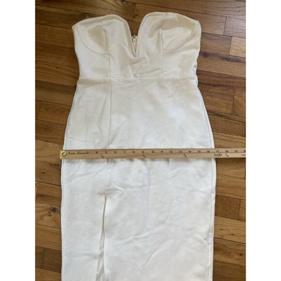 Superdown Gianna Sweathart Split Gown White Maxi Formal Holiday Black Tie Medium - Picture 9 of 14